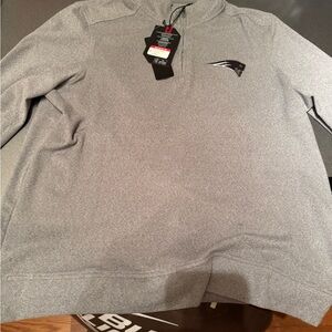 New England Patriots Antigua Subtle Quarter-Zip Top Heather Gray, New With Tags